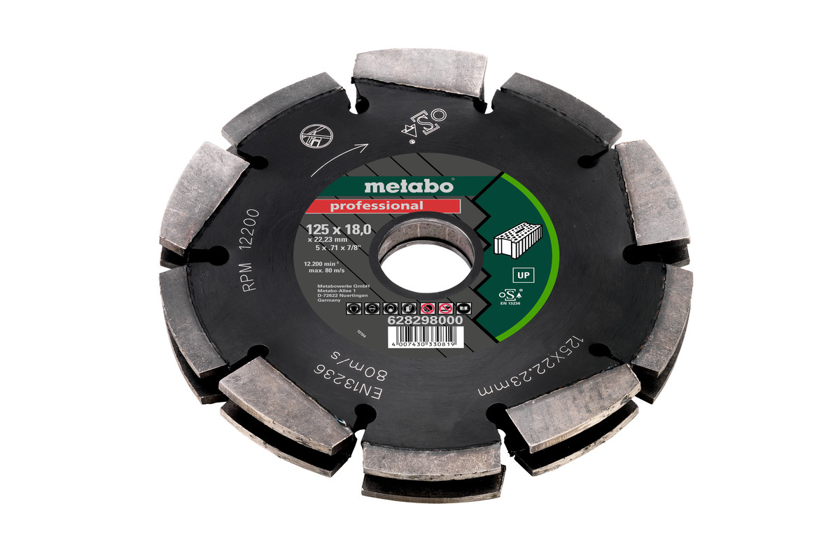 Disco de de diamante 2, 125x18x22,23mm, "professional","UP", Universal (628298000) | Metabo Herramientas eléctricas