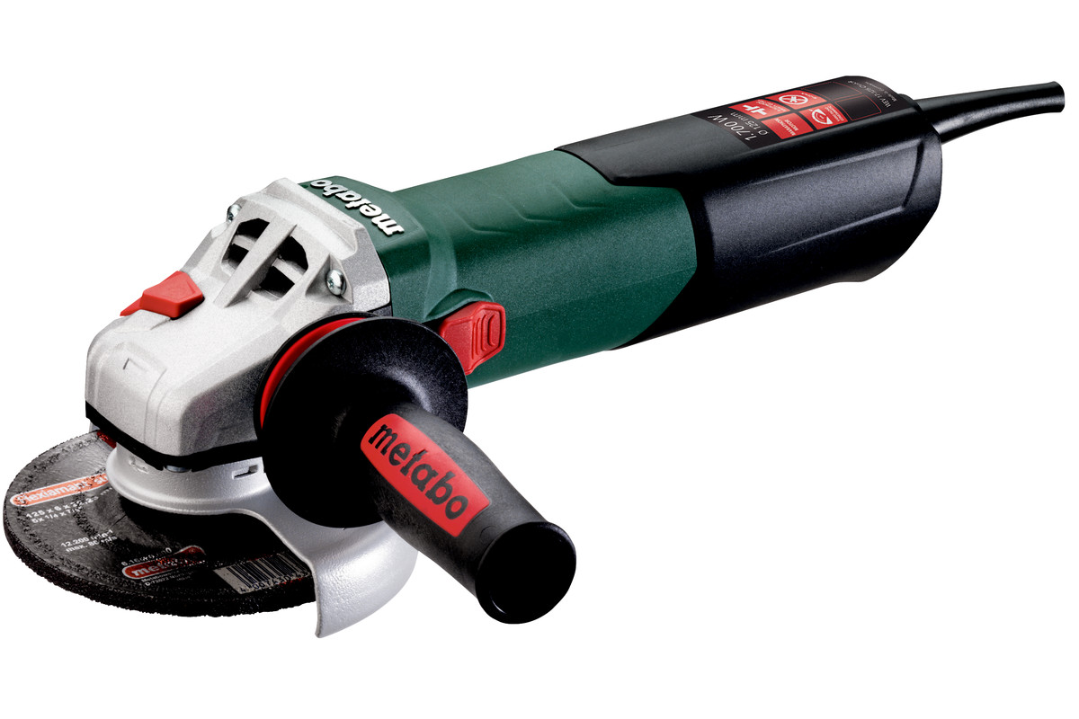/ 5 in Metabo 600517420 WEV 17-125 Quick Inox 14.5 Amp 2,000-7,600 RPM Variable Speed 4.5 in Corded Angle Grinder with Lock-on 