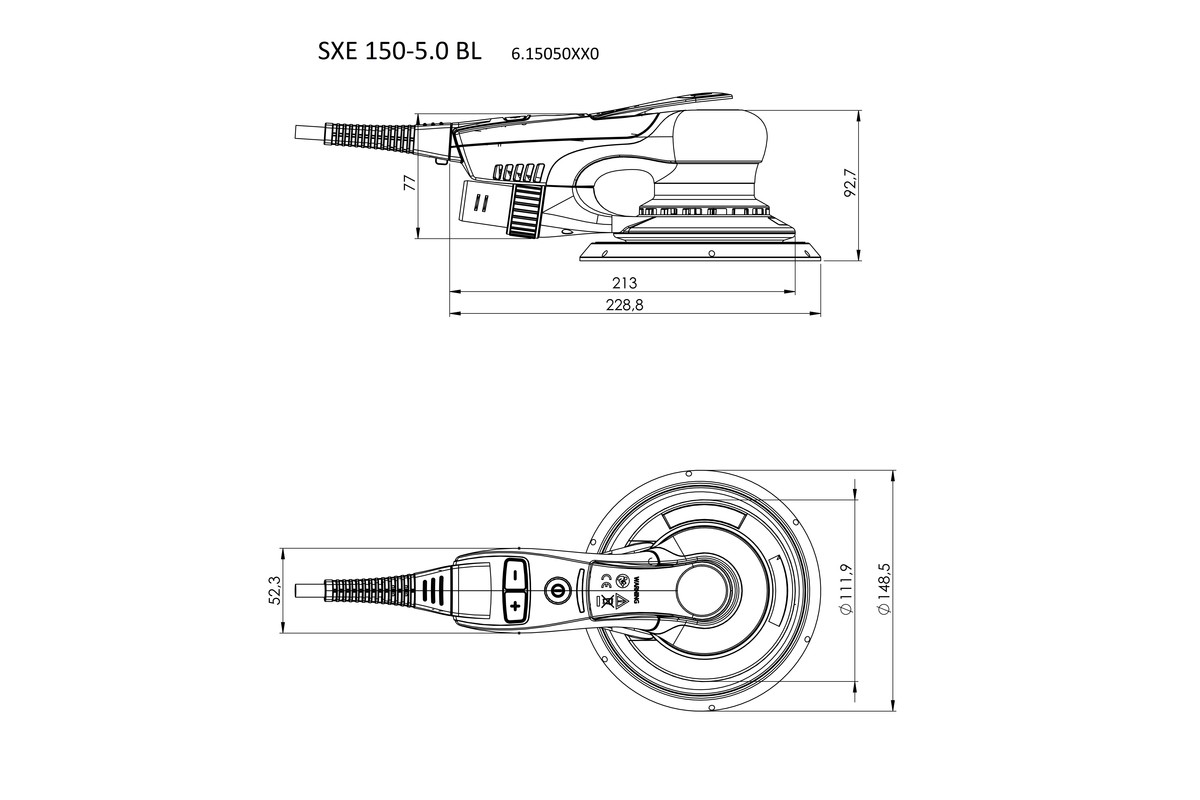 METABO Exzenterschleifer SXE 150-5,0 BL Hubhöhe 5,0 mm 350 Watt MetaLoc