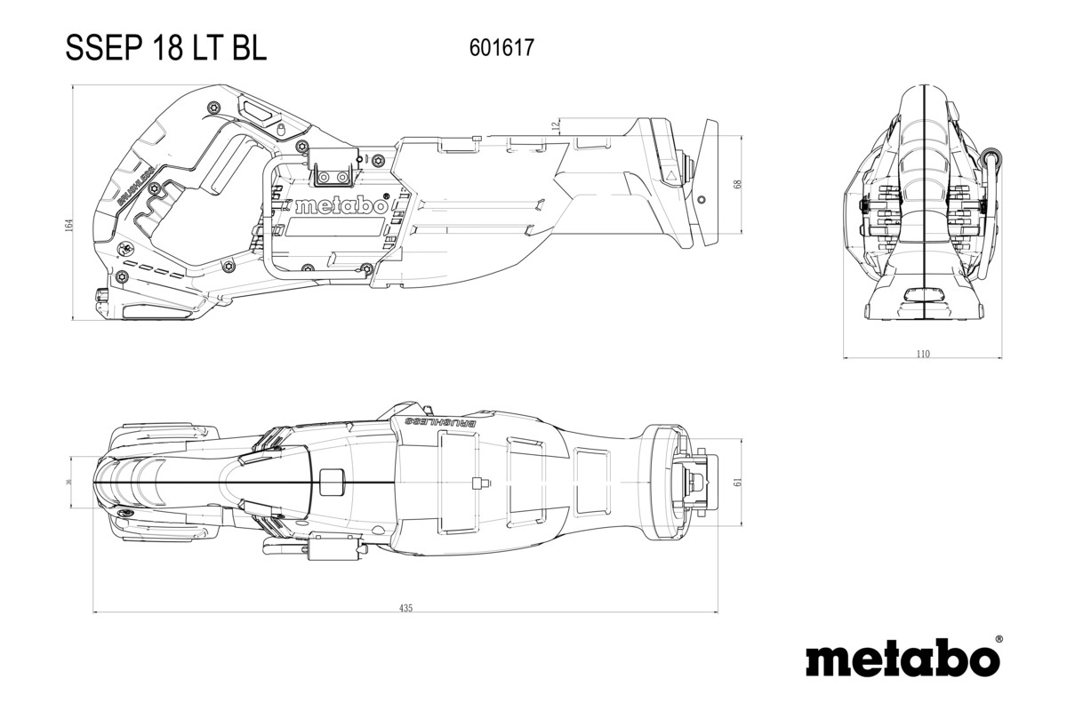 Scie sabre SSEP 18 LT BL (Produit seul) - METABO 601617850