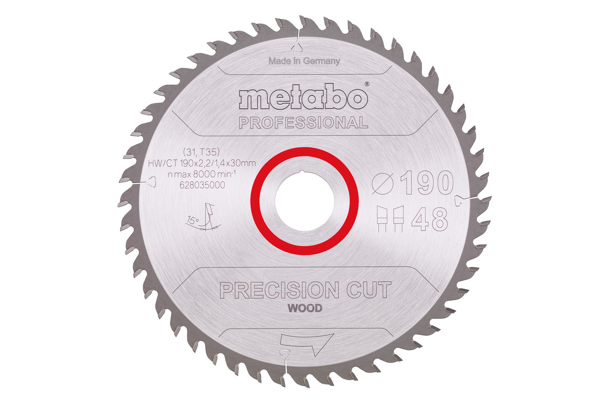 Pilový kotouč "precision cut wood - professional", 190x30, Z48 WZ 15° (628035000) 