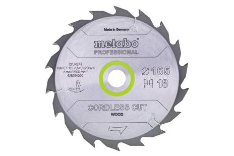 Sägeblatt "cordless cut wood - professional", 165x20 Z18 WZ 20° (628294000) 