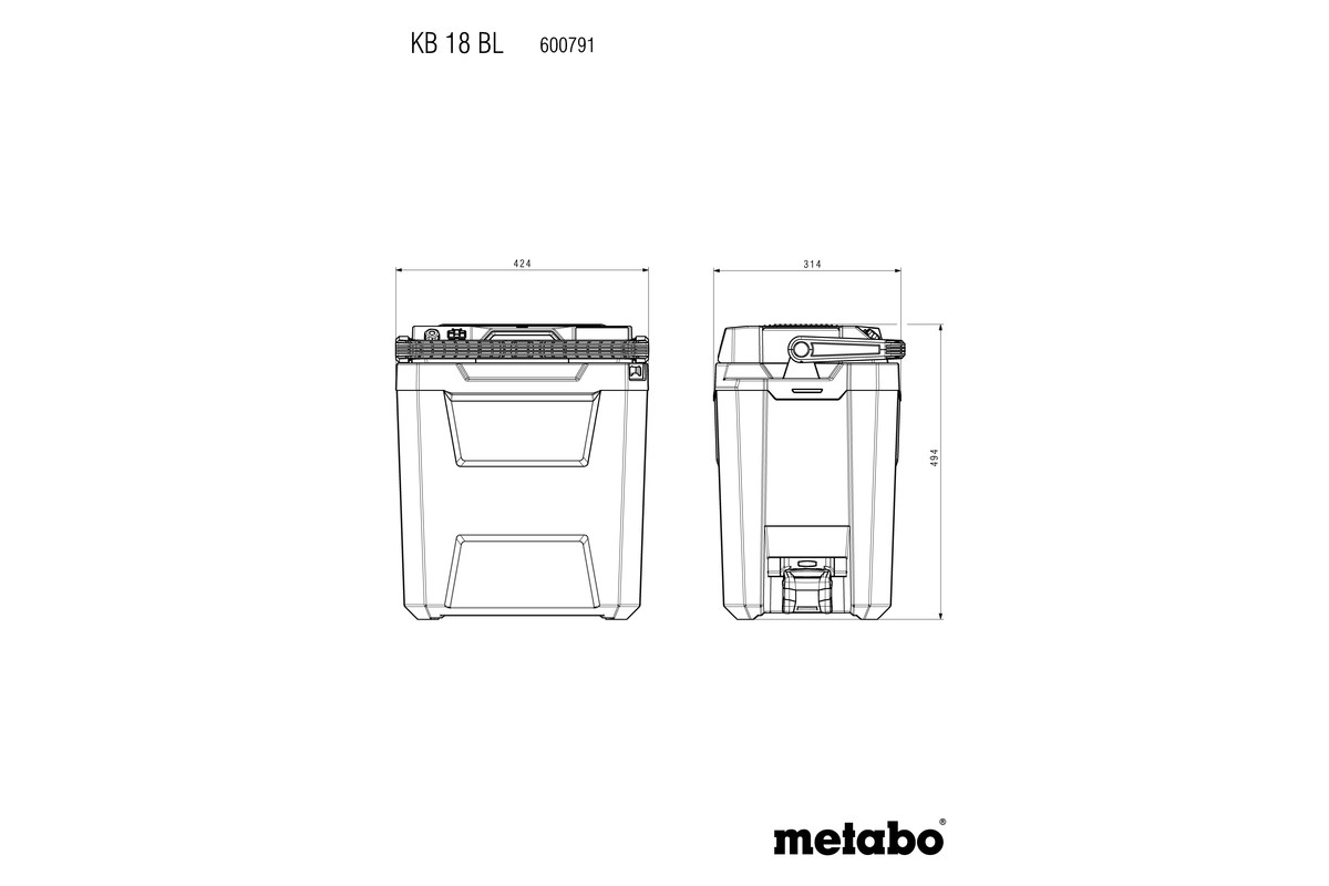 Metabo Akku-Kühlbox KB 18 BL ohne Akku ohne Lader im Karton