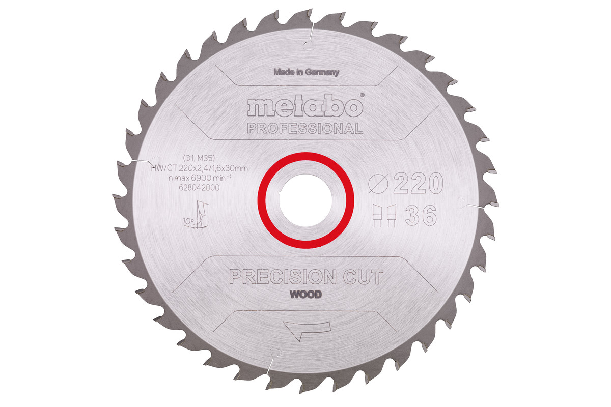 Savklinge "precision cut wood - professional", 220x30, Z36 WZ 10° (628042000) 