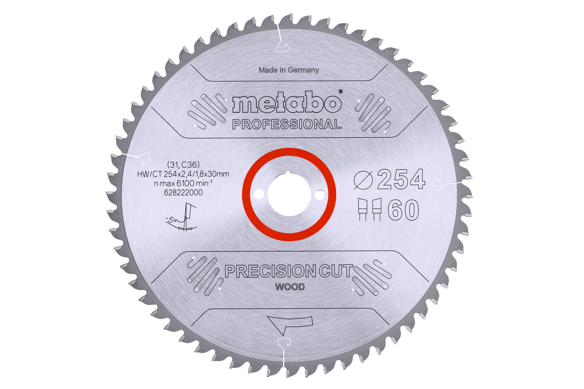 Savklinge "precision cut wood - professional", 254x30, Z60 WZ 5° neg. (628222000) 