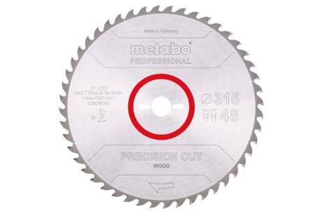Savklinge "precision cut wood - professional", 315x30, Z48 WZ 15° (628056000) 