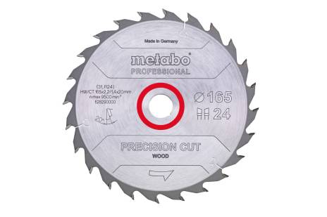 Savklinge "precision cut wood - professional", 165x20 Z24 WZ 20° (628290000) 