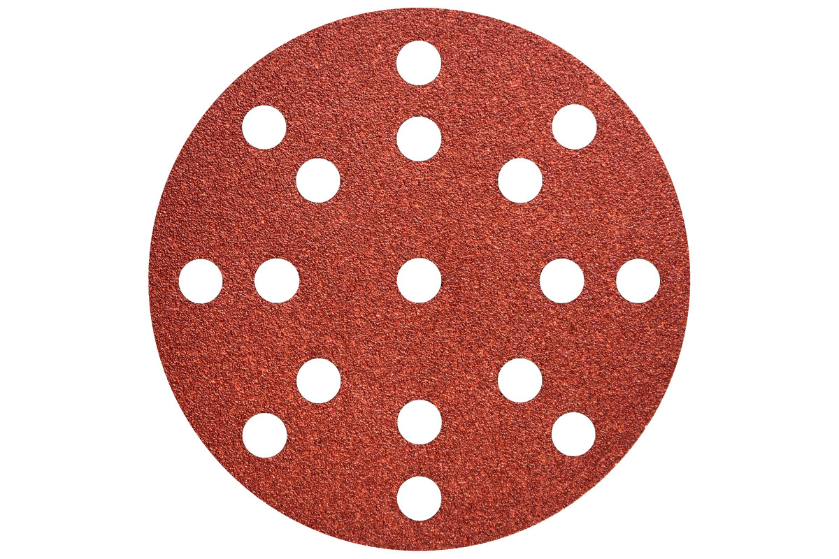 50 hojas de lijar adhesivas 125 mm, P320, M+M, "multi-hole" (626855000) 