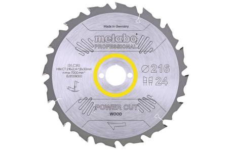 Hoja de sierra "cordless cut wood - professional", 216x30, D24 DI 5° neg. (628009000)