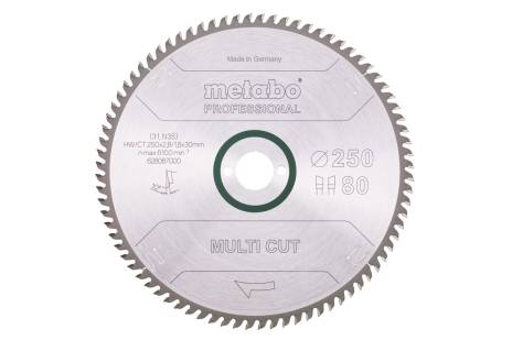 Hoja de sierra "multi cut - professional", 250x30, D80 DI, 10° (628087000) 