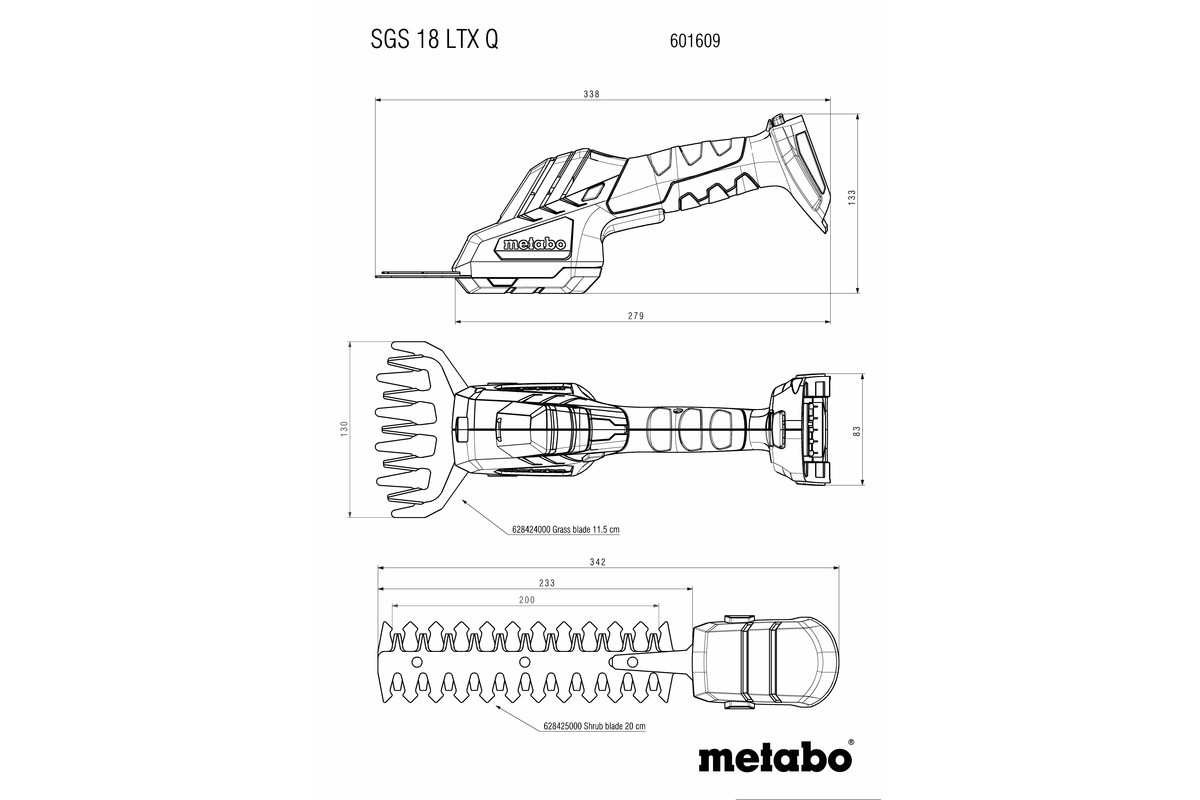 Tijera cortasetos de bateria METABO SGS 18 LTX Q