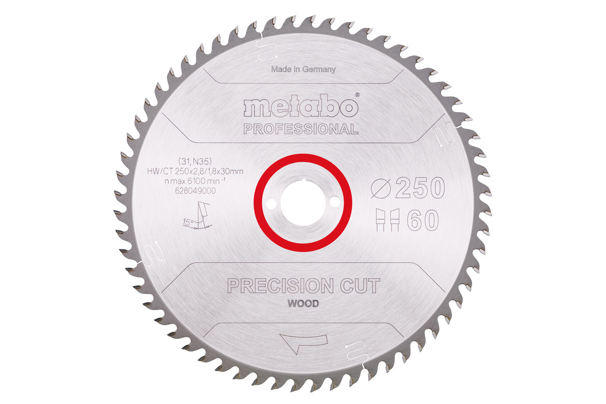 Lame de scie « precision cut wood - professional », 250x30, Z60 WZ 15° (628049000) 