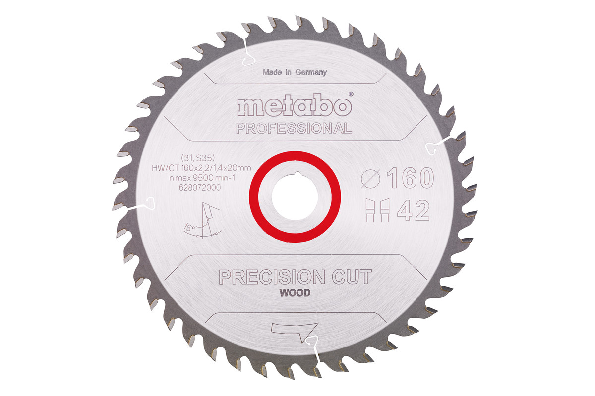 Fűrészlap "precision cut wood - professional", 160x20, Z42 WZ 15° (628072000) 