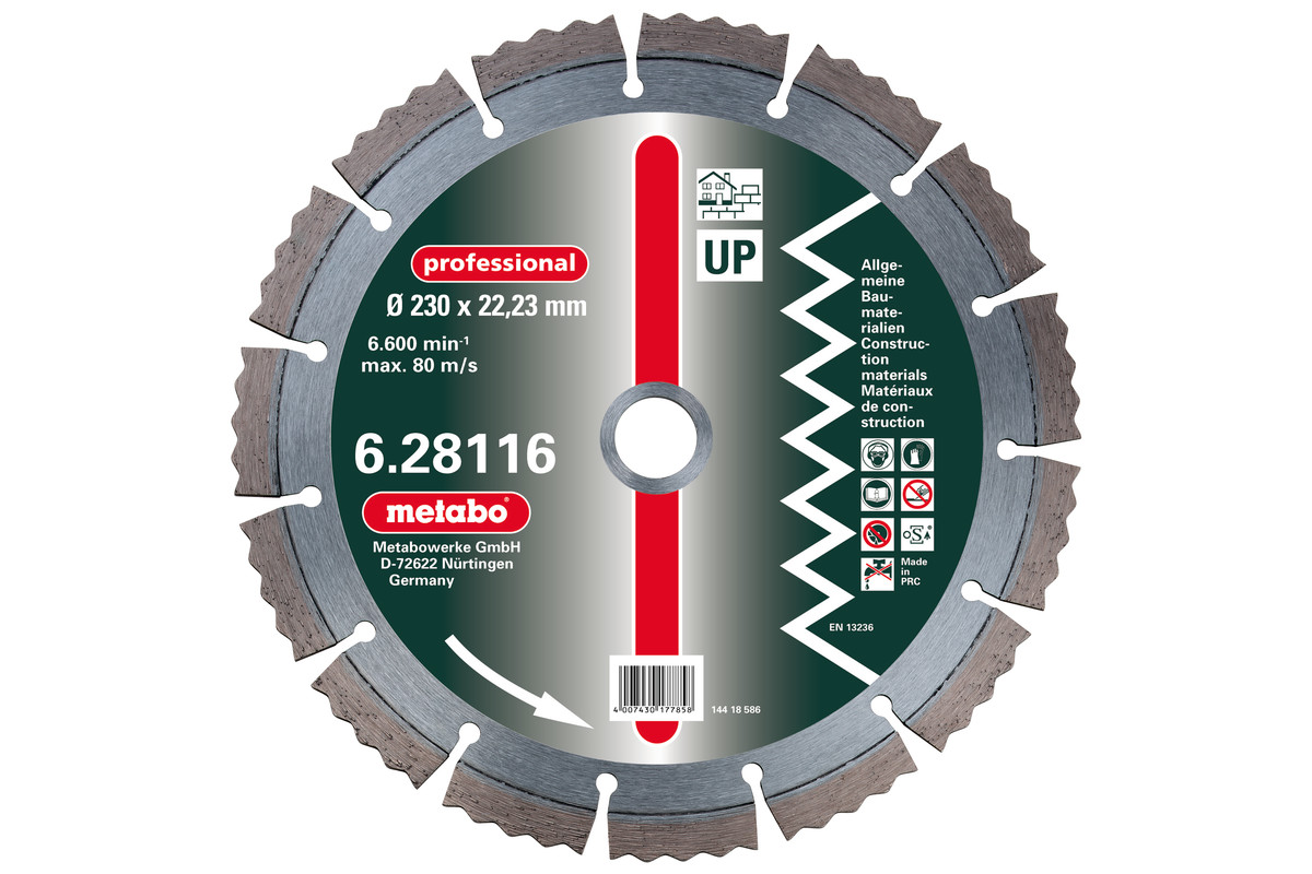 Gyémánt vágótárcsa, 115x2,15x22,23mm, "professional", "UP", univerzális (628111000) 