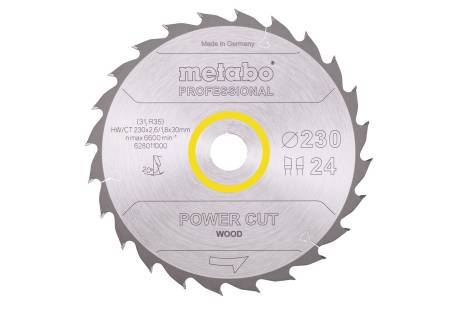Fűrészlap "power cut wood - professional", 230x30, Z24 WZ 20° (628011000) 