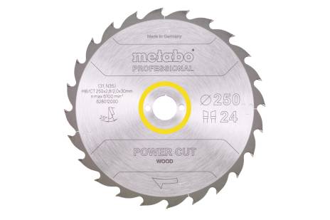 Fűrészlap "power cut wood - professional", 250x30, Z24 WZ 25° (628012000) 