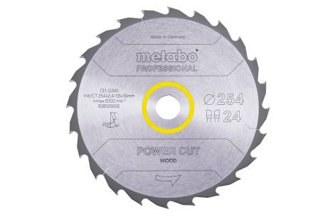 Fűrészlap "power cut wood - professional", 254x30, Z24 WZ 20° (628025000) 