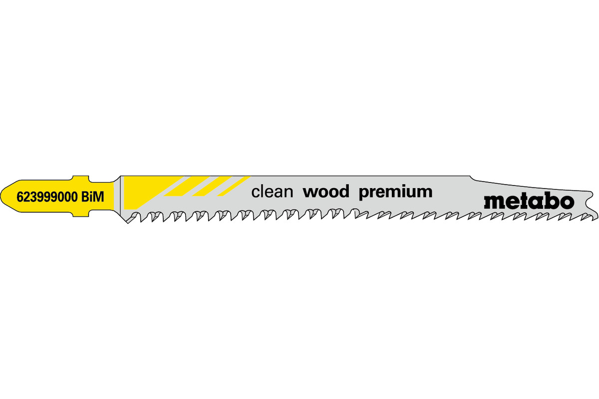 5 lame per seghetti alternativi "clean wood premium" 93/ 2,2 mm (623999000) 