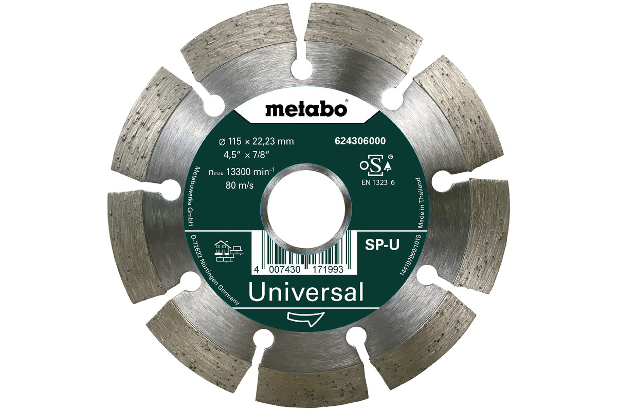Deimantinis pjovimo diskas, SP - U, 115x22,23 mm (624306000) 