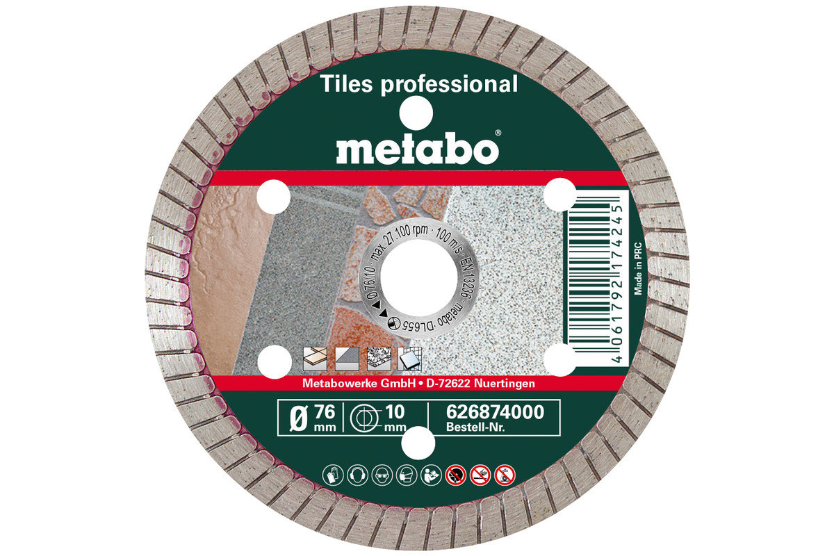 Deimantinis pjovimo diskas, 76x10,0mm, „TP“, keraminėms plytelėms „professional“ (626874000) 
