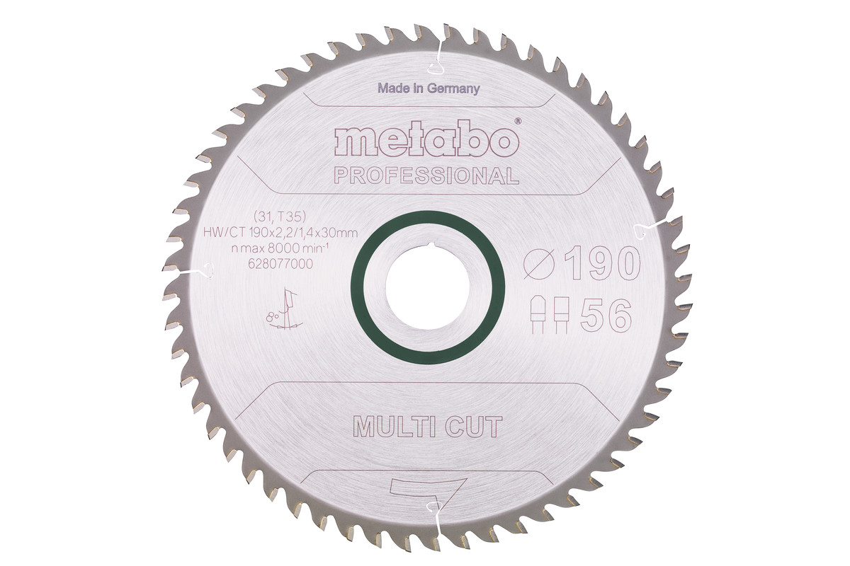Pjovimo diskas „multi cut - professional“, 190x30, Z56 FZ/TZ 8° (628077000) 