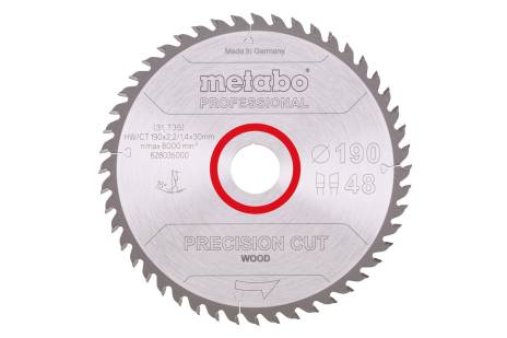 Pjovimo diskas „precision cut wood - professional“, 190x30 Z48 WZ 15° (628035000) 