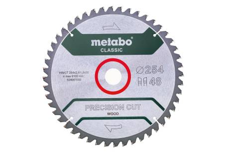 Pjovimo diskas „precision cut wood - classic“, 254x30 Z48 WZ 5°neg (628061000) 