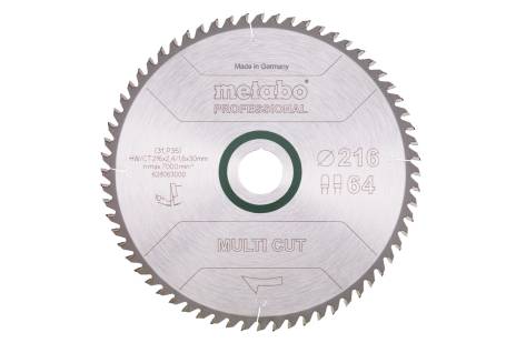 Pjovimo diskas „multi cut - professional“, 216x30, Z64 FZ/TZ, 10° (628063000)