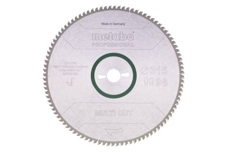 Pjovimo diskas „multi cut - professional“, 315x30, Z96 FZ/TZ, 5°neg. (628092000) 