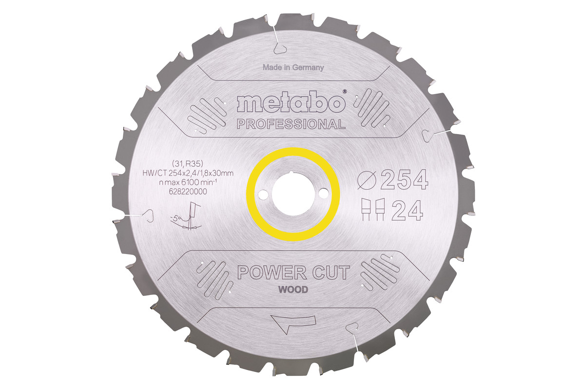 Zāģa plātne “power cut wood – professional”, 254x30, Z24 WZ 5° neg. (628220000) 