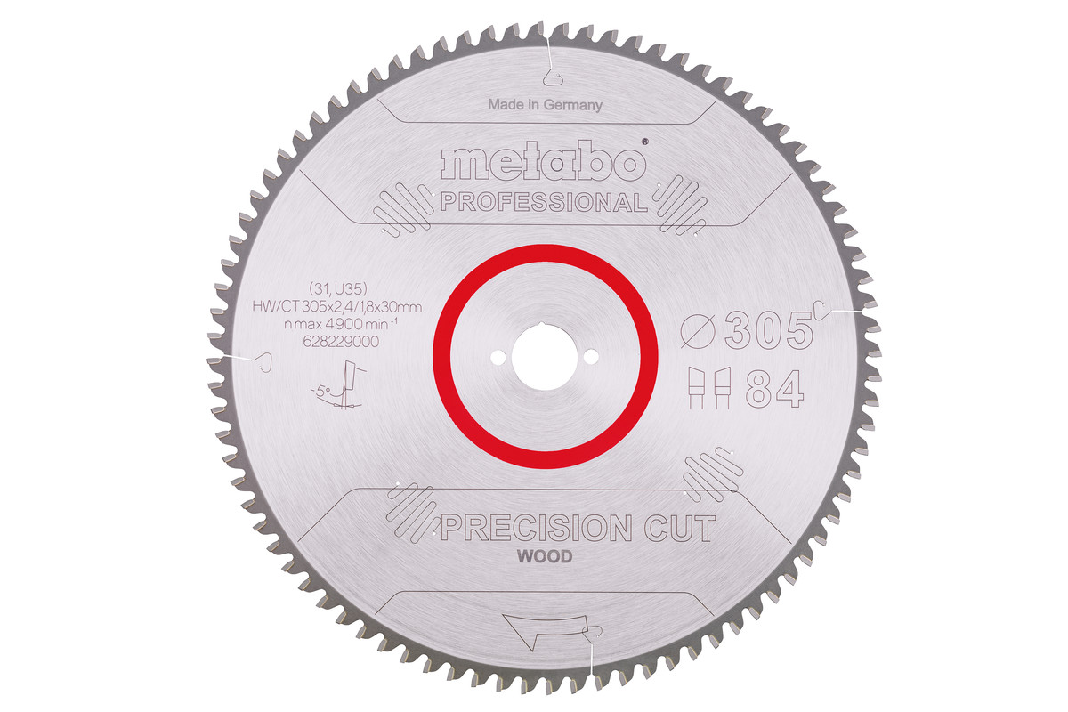 Zāģa plātne "precision cut wood – professional", 305x30, Z84 WZ 5° neg. (628229000) 