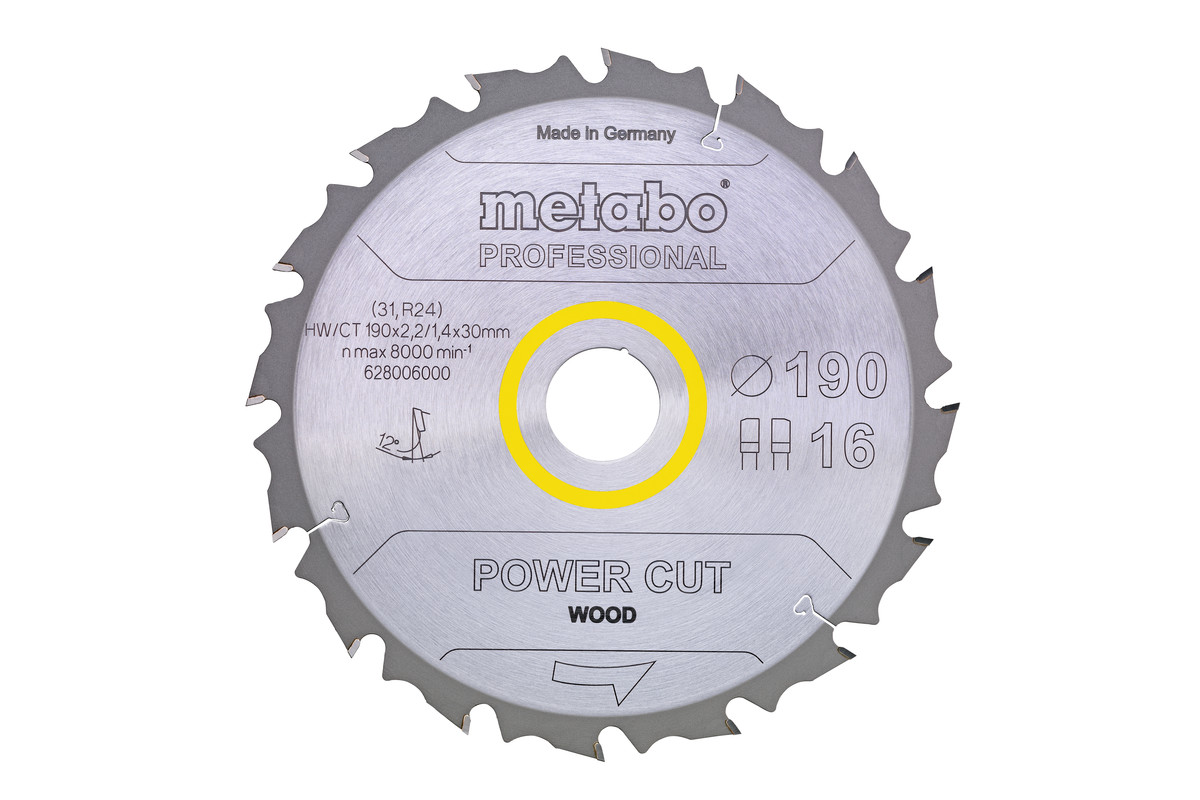 Zaagblad "power cut wood - professional", 190x30, Z16 FZ/FA 12° (628006000) 