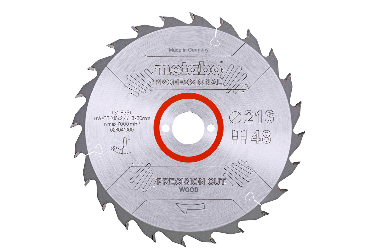 Zaagblad "precision cut wood - professional", 216x30, Z48 WZ 5° neg. (628041000) 