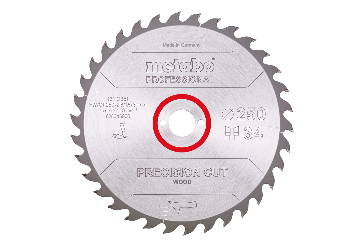 Sagblad "precision cut wood - professional", 250x30, Z34 WZ 15° (628045000) 