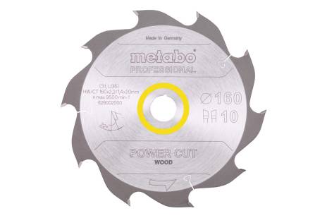 Saw blade "power cut wood - professional", 160x20, Z10 WZ 22° (628002000) 