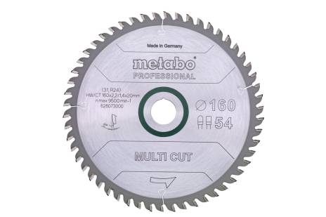 Saw blade "multi cut - professional", 160x20, Z54 FZ/TZ 8° (628073000)