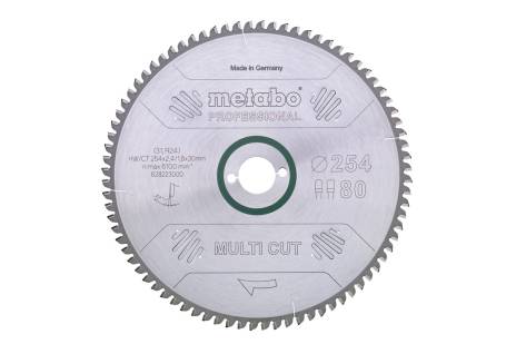 Saw blade "multi cut - professional", 254x30, Z80 FZ/TZ, 5°neg. (628223000) 