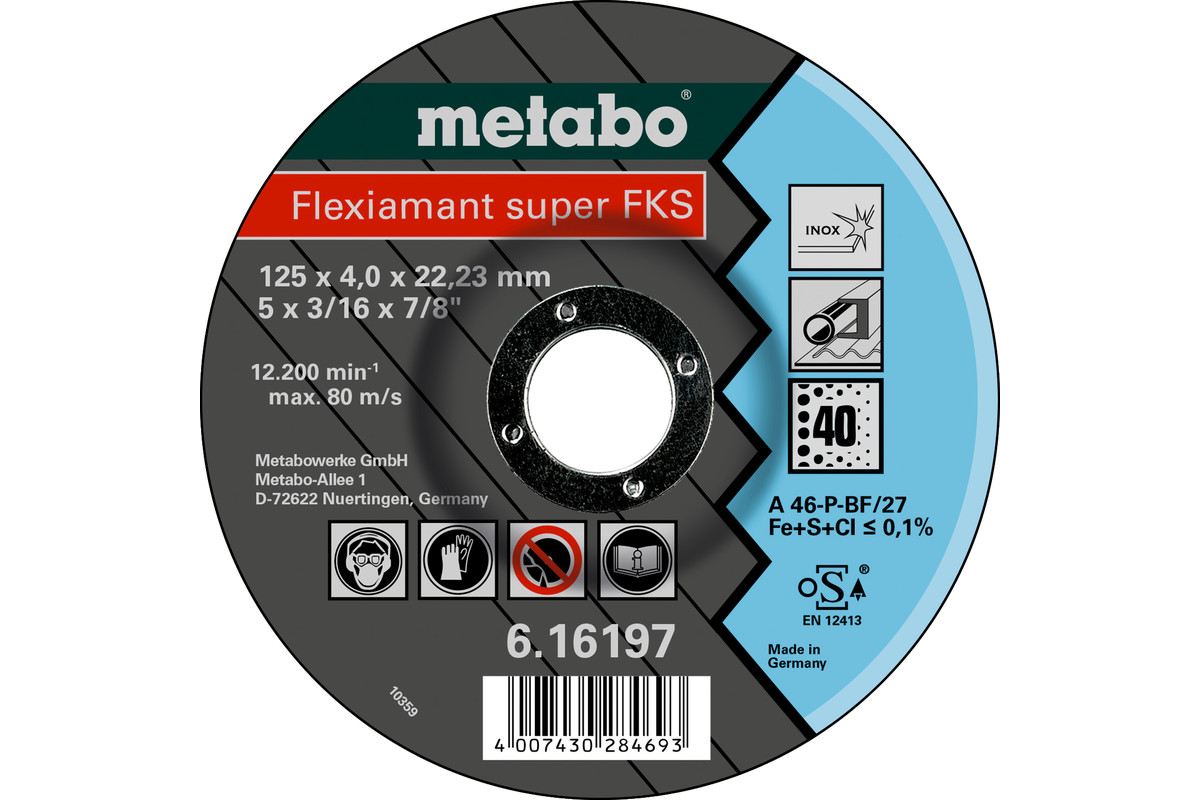 Metabo Flexiamant Super FKS 60, 125x4,0x22,23 Inox, SF 27 616198000