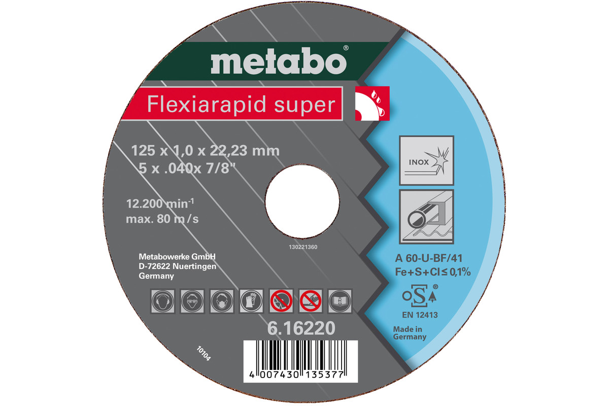 Metabo Flexiarapid super 125x1,0x22,23 Inox, TF 41 616220000