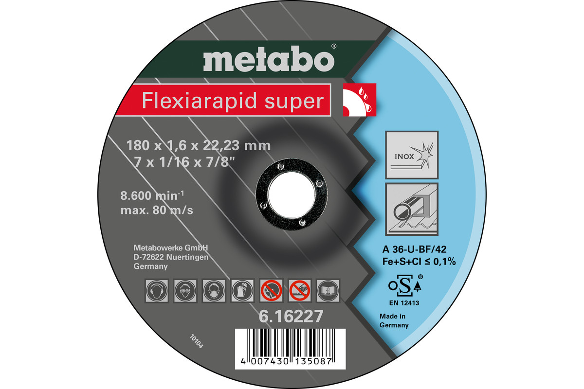 Metabo Flexiarapid super 180x1,6x22,23 Inox, TF 42 616227000