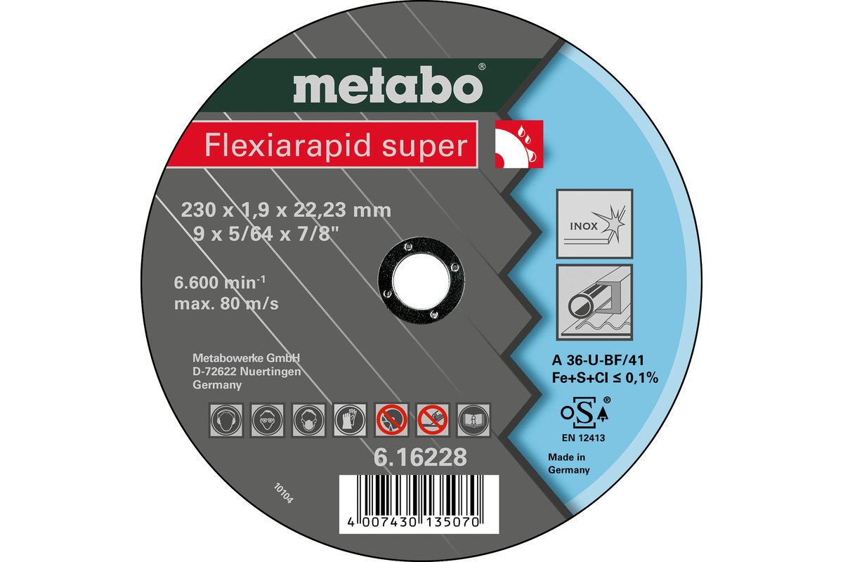 Metabo Flexiarapid super 230x1,9x22,23 Inox, TF 41 616228000