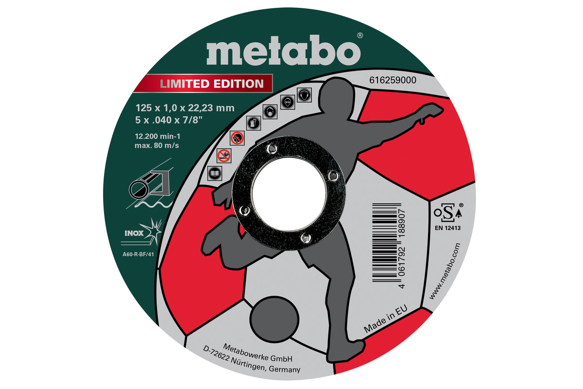 Metabo Špeciálna edícia Soccer 125 x 1,0 x 22,23 mm, INOX, TF 41 616259000