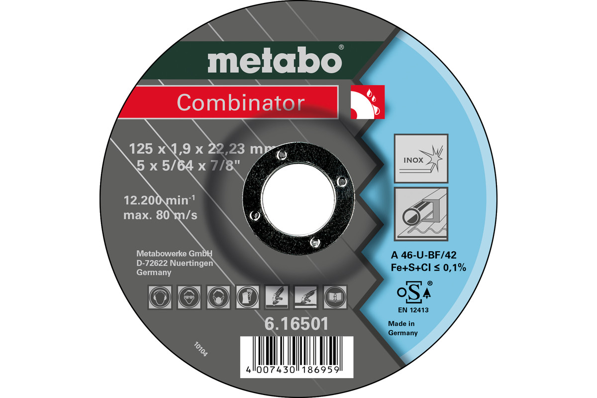 Metabo Combinator 125 x 1,9 x 22,23 Inox, TF 42 616501000