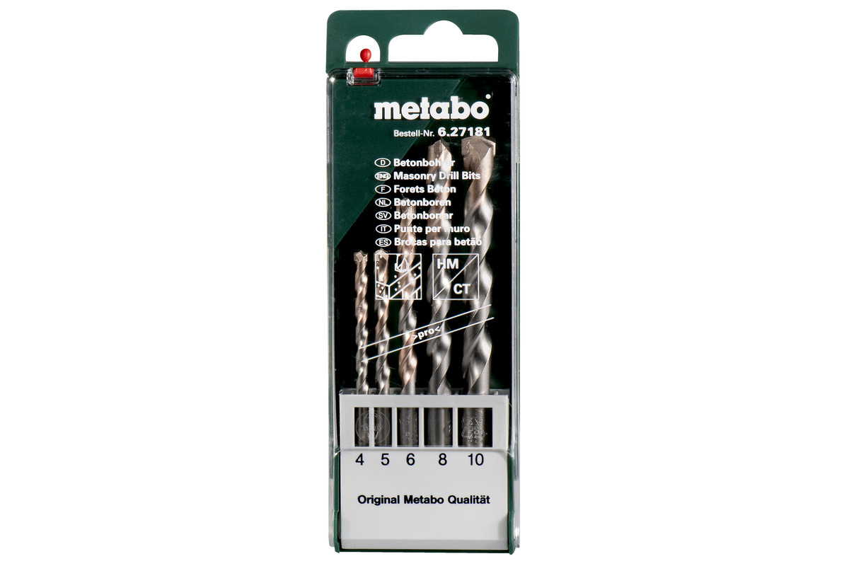 Metabo Kazeta s vrtákmi do betónu pro, 5-dielna 627181000