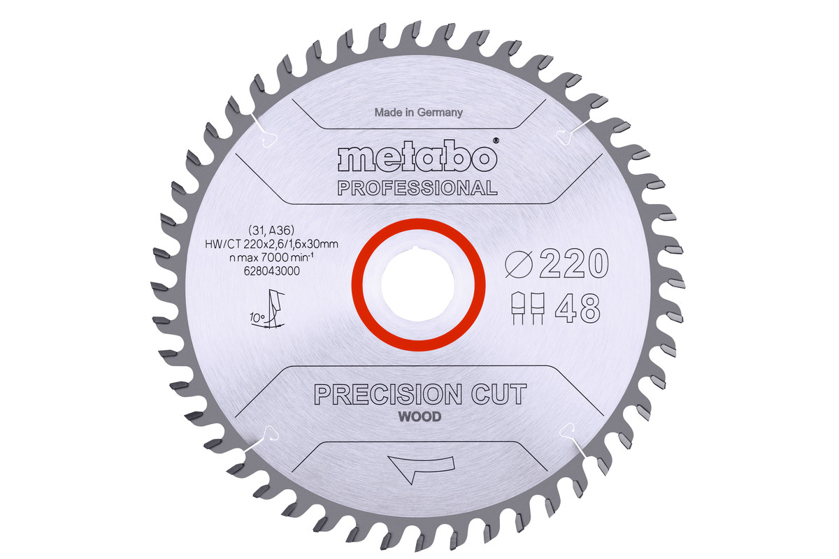 Metabo Pílový list „precision cut wood - professional“, 220x30, Z48 DZ/HZ 10° 62