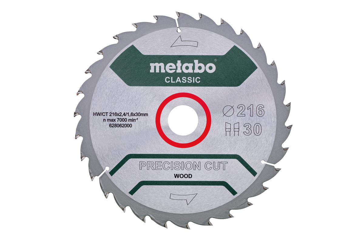 Metabo Pílový list „precision cut wood - classic“, 216x30 Z30 WZ 22° 628062000