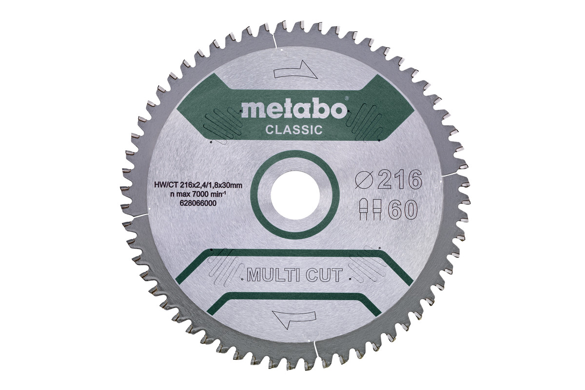 Metabo Pílový list „multi cut - classic“, 216x30 Z60 FZ/TZ, 5°neg. 628066000