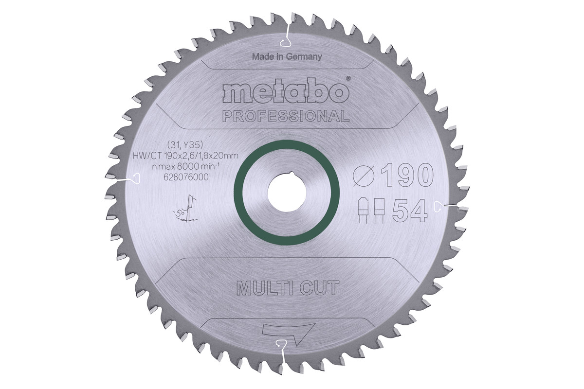 Metabo Pílový list „multi cut - professional“, 190x20 Z54 FZ/TZ 5°neg. 628076000