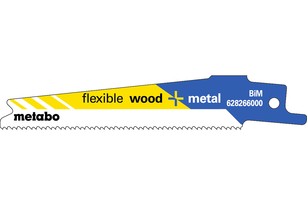 Metabo 5 pílových listov do šabľovej píly „flexible wood + metal“ 100 x 0,9 mm 6