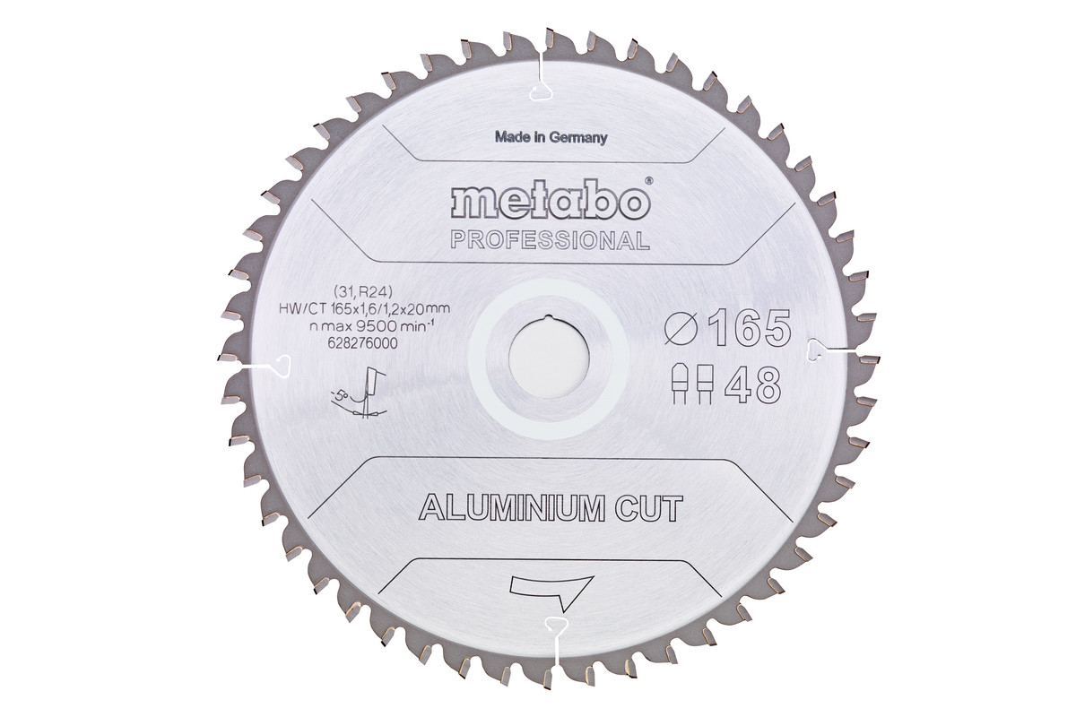 Metabo Pílový list „aluminium cut - professional“, 165x20 Z48 FZ/TZ 5°neg 628276